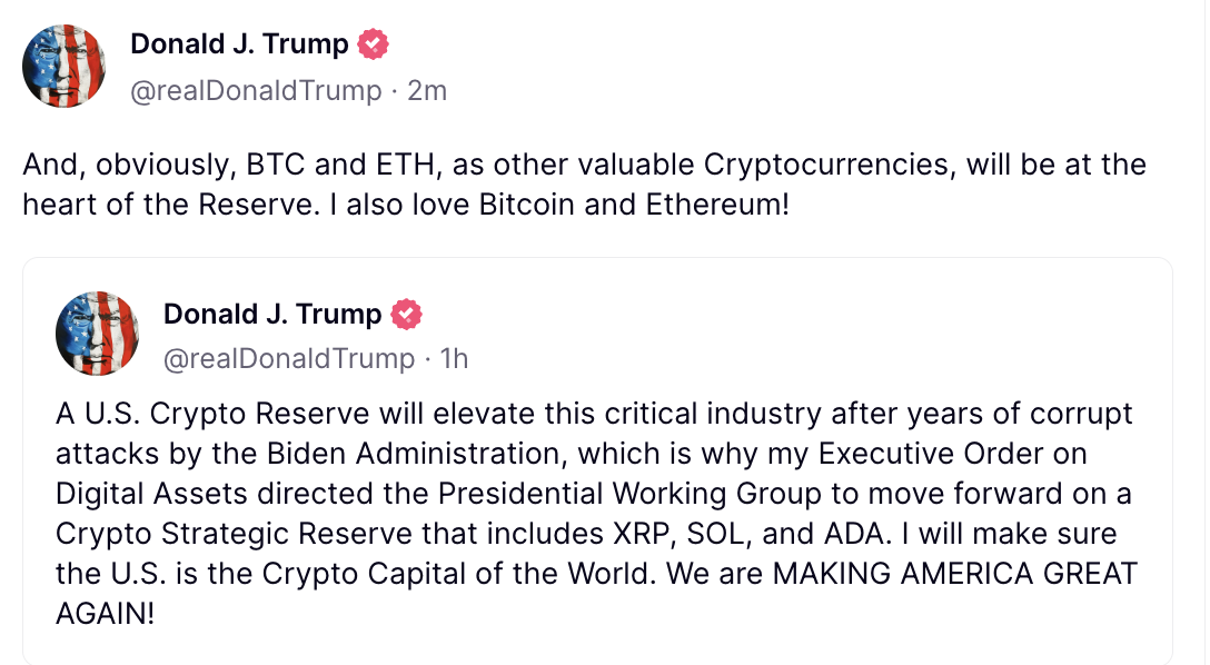 XRP, Hoa Kỳ, Donald Trump, Cardano, Solana
